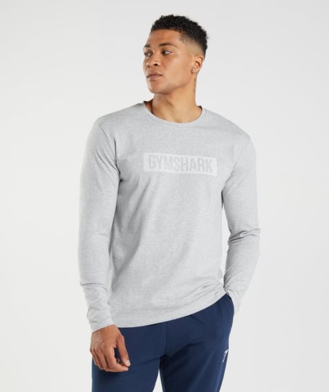 Koszulki Gymshark Block Long Sleeve Męskie Głęboka Szare | PL 738WNI